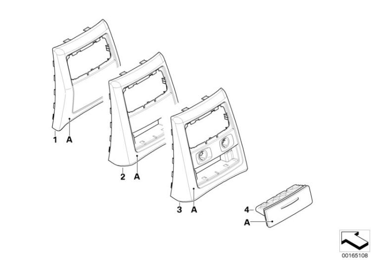 Individual centre console, trims, rear ->48480910874