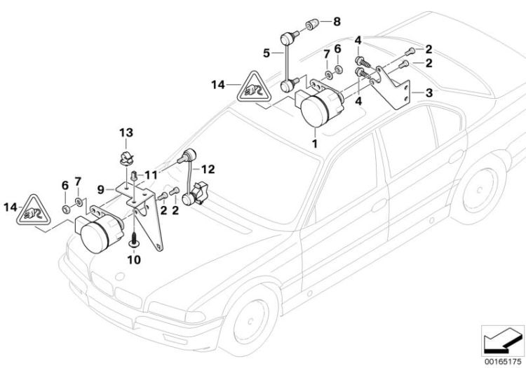 37141182642 Bracket level sensor right Front Axle Front axle suspension BMW 8er E31 E38 >165175<, Sostegno p sensor di altezza destra