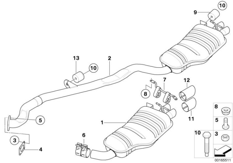 Rear silencer ->49506180678