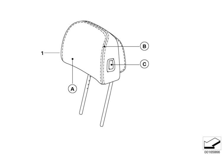 Individual leather head restraint, front ->50101910883