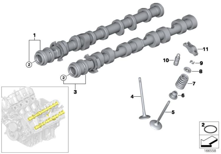 Valve timing gear - camshaft/valves ->50904114180