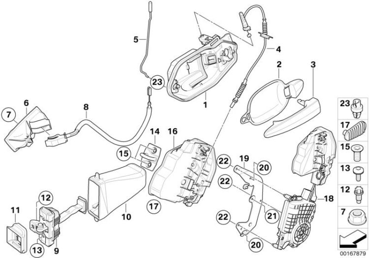 Rear door control/door lock ->47751411537