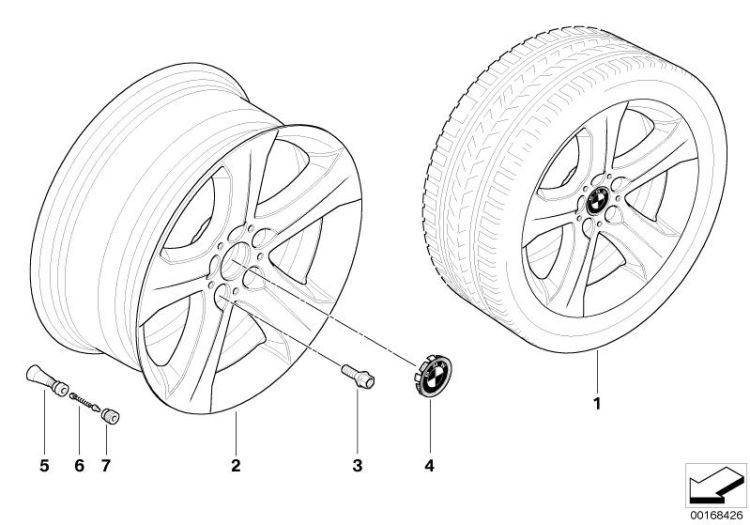 BMW LA wheel, start spoke 258 ->50901361236