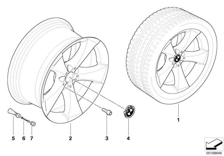 BMW LA wheel, start spoke 259 ->50901361239