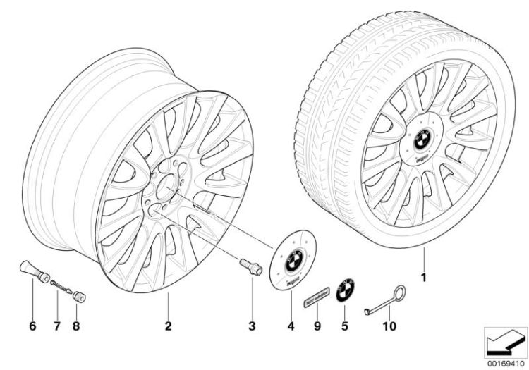 BMW LA wheel, V-spoke 265,individ. ->50901361280