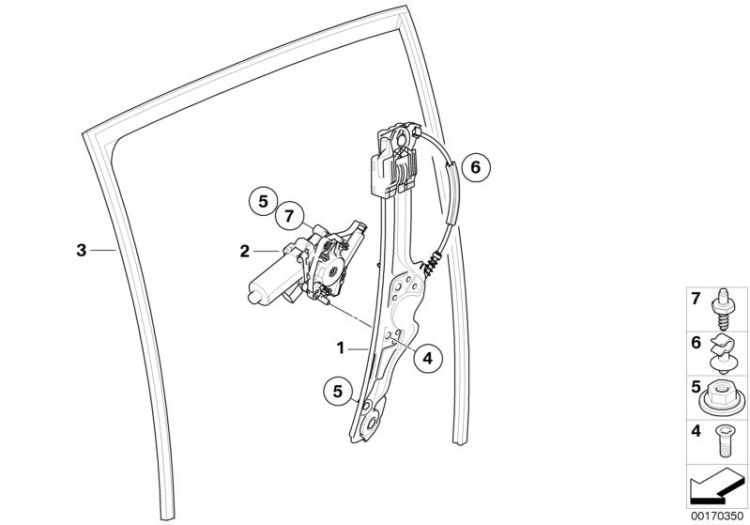 Türfenstermechanismus hinten ->50901516909