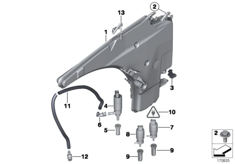 Reservoir,windscr./headlight washer sys. ->47600611087