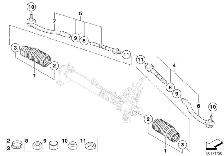 Steering linkage/tie rods ->48015321398