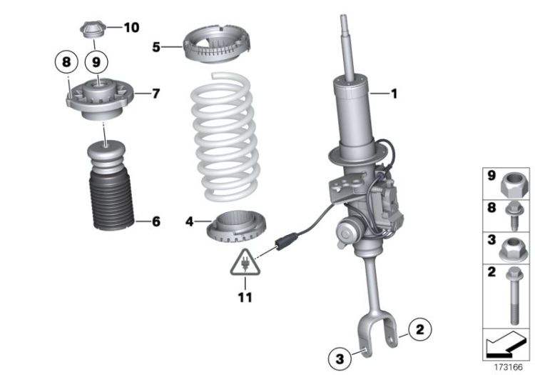 Spring strut, front VDC / mounting parts ->51932310899