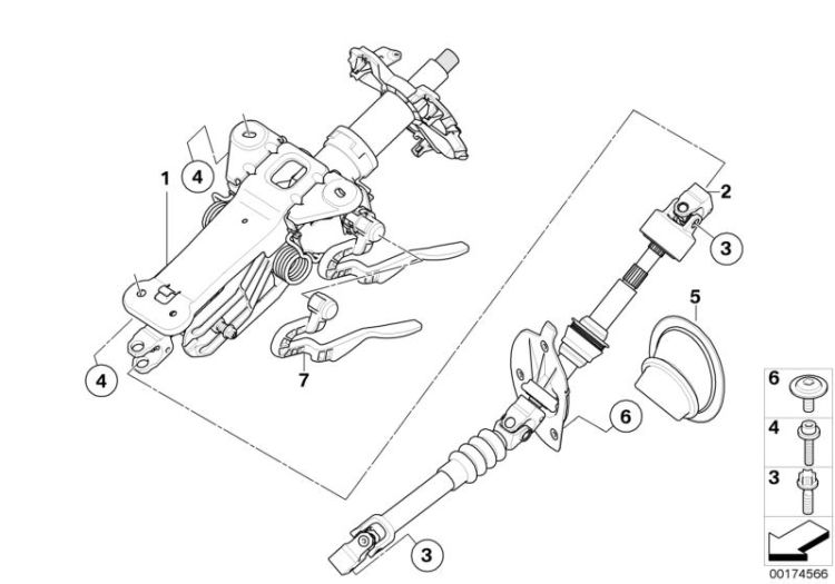 Steering column man.adjust./Mount. parts ->48502321602