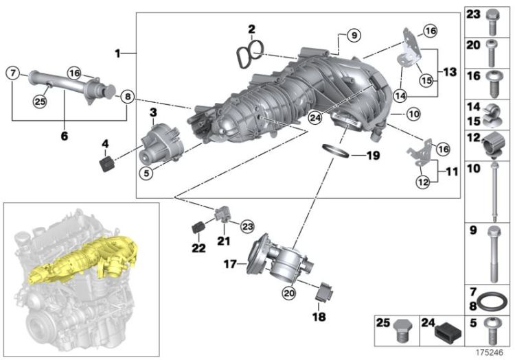 Intake manifold AGR with flap control ->50142114102