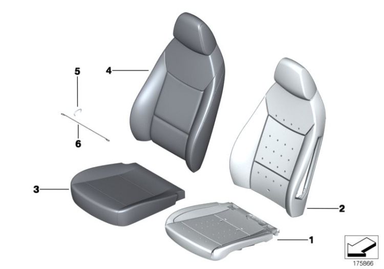 Seat, front, cushion, & cover,basic seat ->48922523087