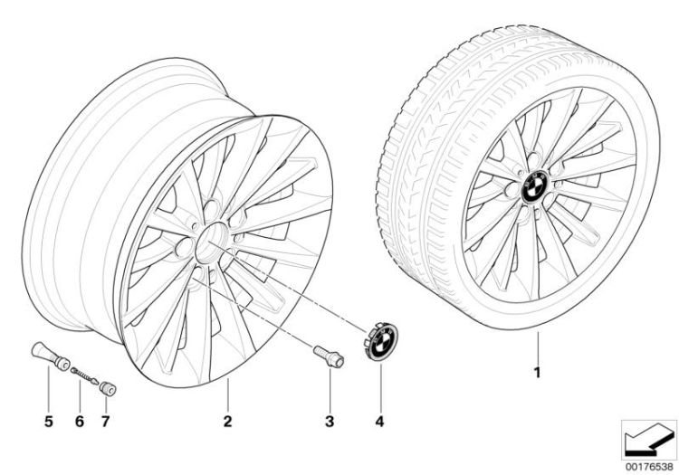 BMW LA wheel multi-spoke 284 ->48480361288