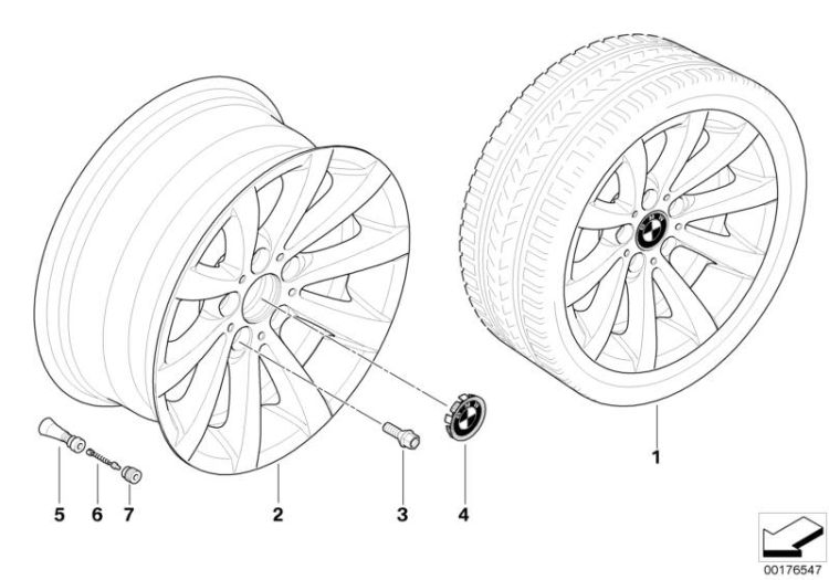 BMW LA wheel V-spoke 285 ->48480361289