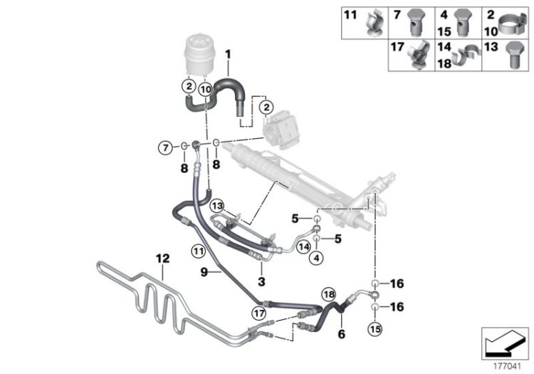 Hydro steering-oil pipes ->50146321506