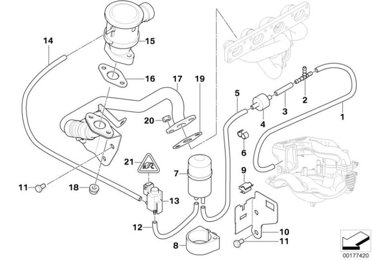 Air pump f vacuum control ->47183130263