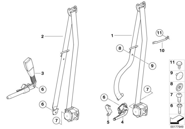 Upper belt front left, Number 01 in the illustration