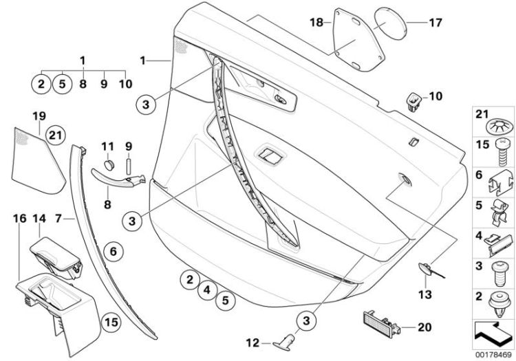 Door trim panel rear / Side airbag ->47789515171