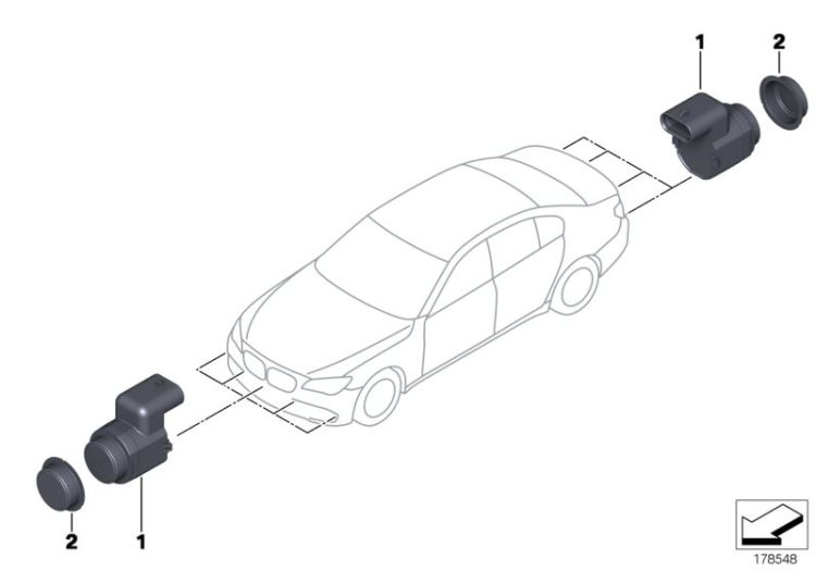 66209221621 Ultrasonic sensor Distance Systems Cruise Control Parking assistance systems BMW i3 BMW i3  E81 E88 E82 E92 E89 >178548<, Sensor de ultrasonidos azul imperial