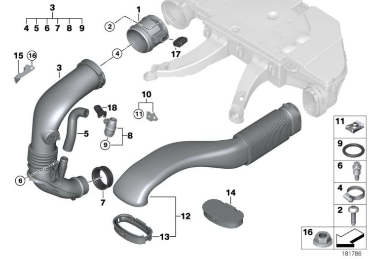 Capteur mass.film chaud/tube air propre ->50139131232