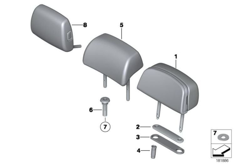 Rear seat head restraint ->51261523518