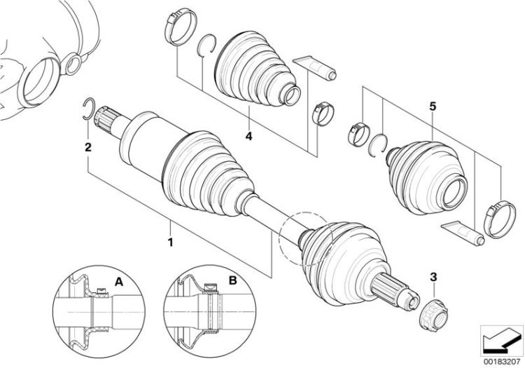 Final drive(frnt axle),output shaft,4whl ->47640310516