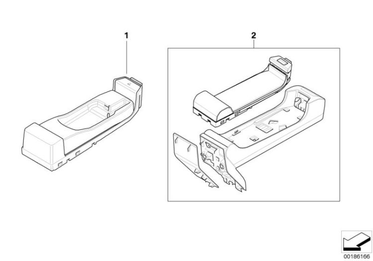 Single parts SA639/SA664 centre console ->47750840607