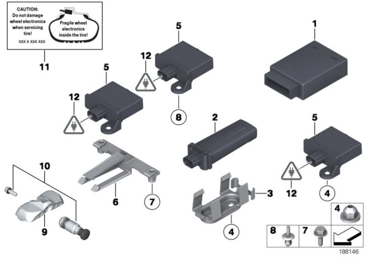 Tire pressure control (RDC) - ctrl unit ->48922641428