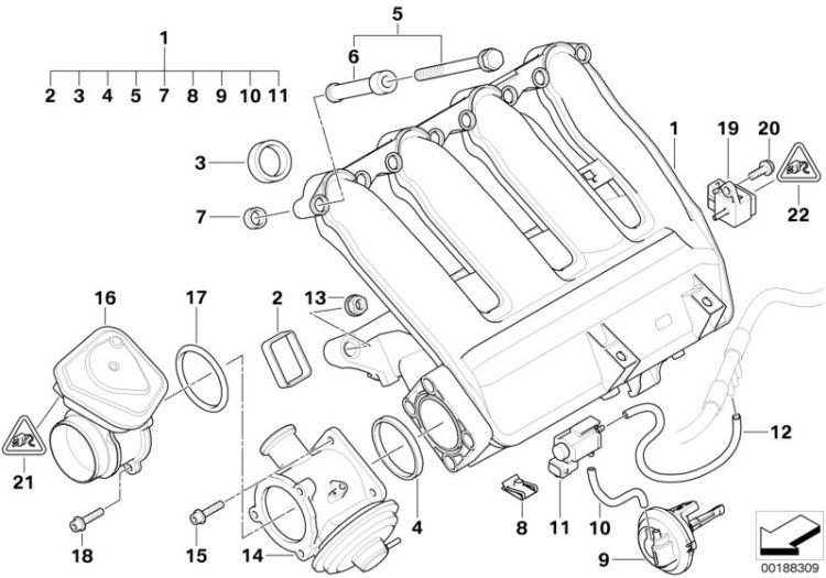 Intake manifold AGR with flap control ->47739113869