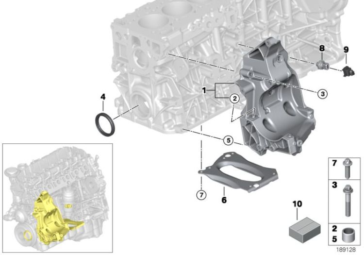 Engine block mounting parts ->50142114099