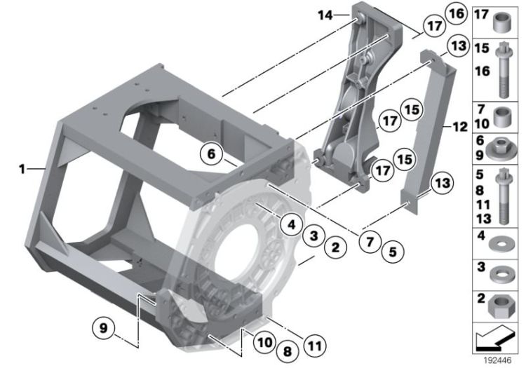 Support frame and mounting parts ->47645220060