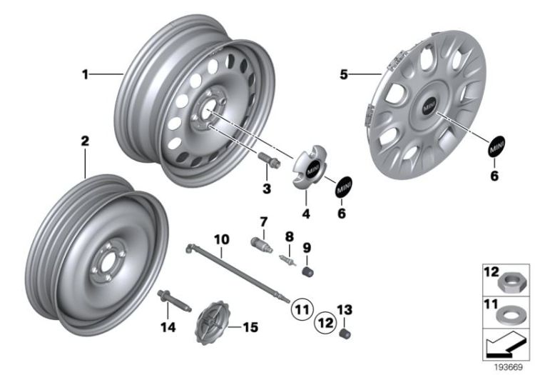 MINI steel disc wheel style12 ->50618360985