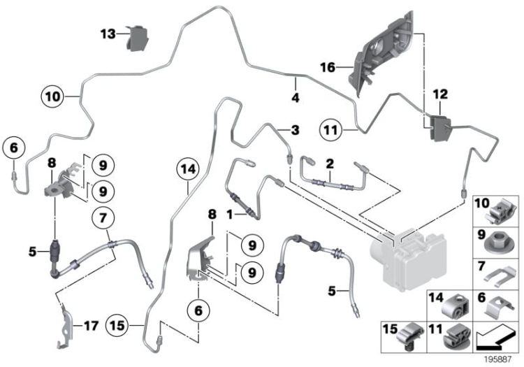 Brake pipe, front ->48480341486