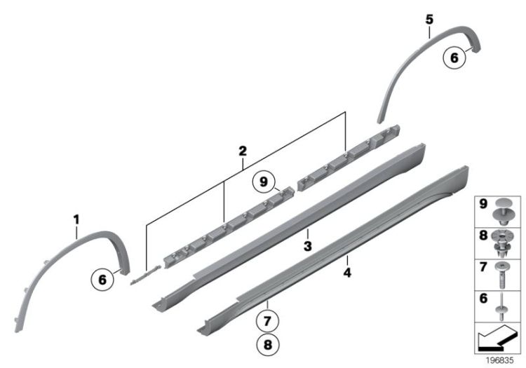 Cover door sill / wheel arch ->51923517469