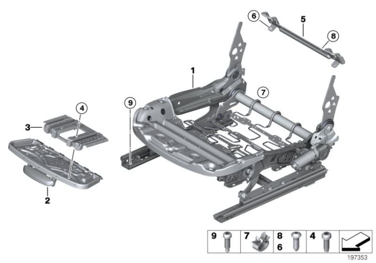 Seat, front, seat frame ->48480523185