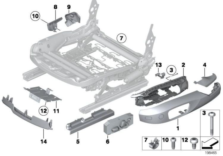 Switch seat adjusting front right, Number 06 in the illustration