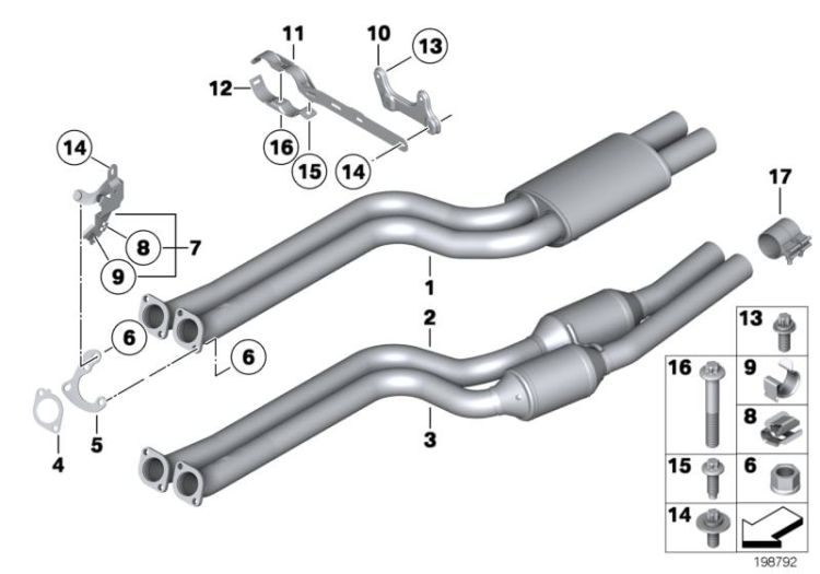 Catalytic converter/front silencer ->49543180684