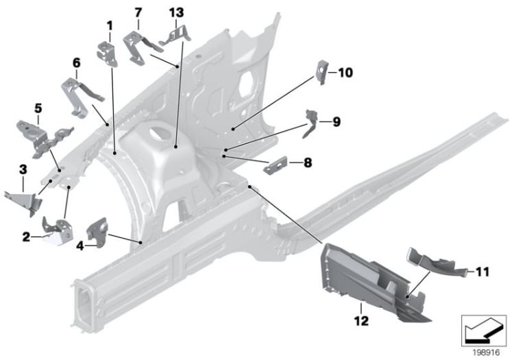 Front body bracket right ->48480411600