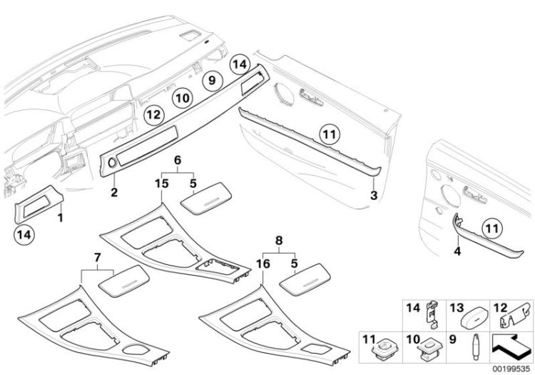 Interior trimstrips, alum. glaciersilber ->48480515717