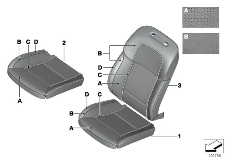 Individual cover,Klima-Leather comf.seat ->51261911020