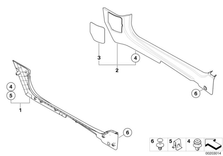 Trim panel leg room ->51389516139