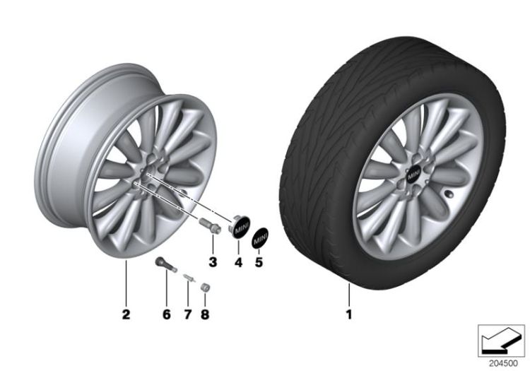 MINI LA wheel Infinite Stream Spoke 116 ->50618361421