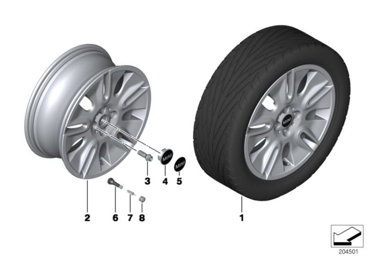 MINI LA wheel Silver Shield 117 ->50618361422