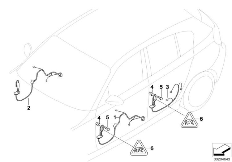 Door cable harness ->51923611863