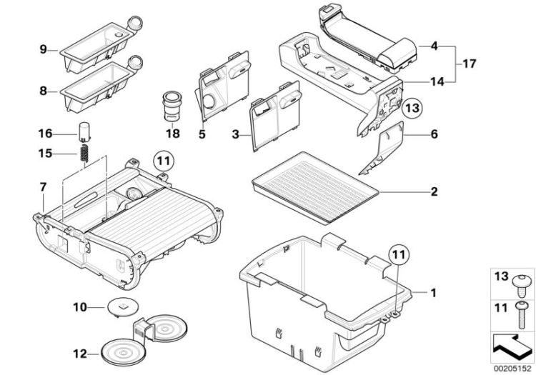 Storage compartment, centre console ->50139516423