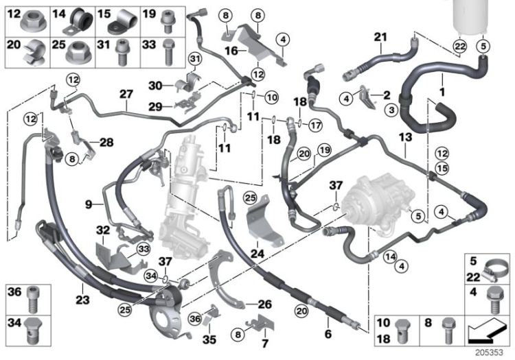 Hydrolenkung Ölleitungen/Adaptive Drive ->50140321692