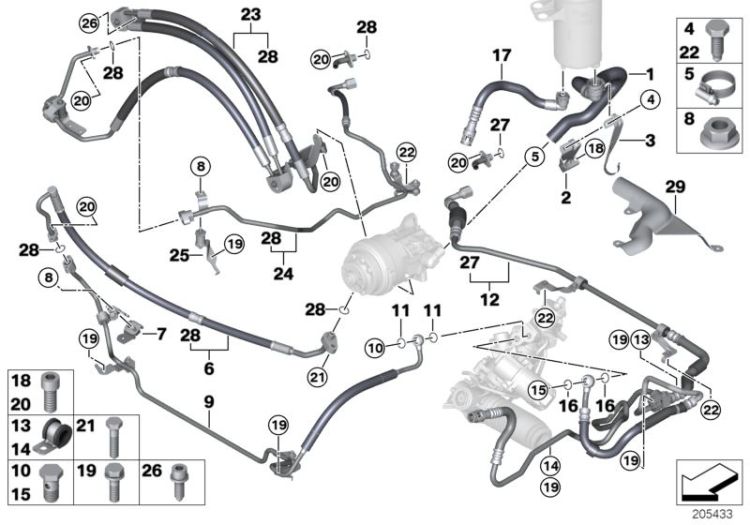 Power steer.,fluid lines/Adaptive Drive ->50140321691