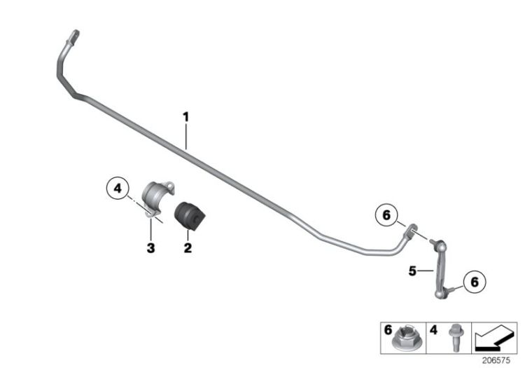 33356792208 STABILIZER SUPPORT Rear Axle Rear axle suspension BMW 4er F36 1er  F20 F23 F22 F30 F31 F34 F32 F33 F33N >206575<, Supporto stabilizzatore