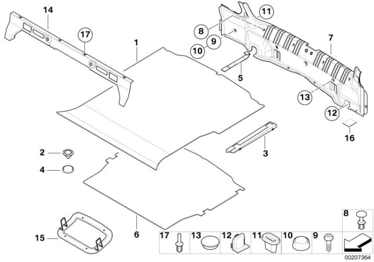 Trim panel, trunk floor ->47607513744