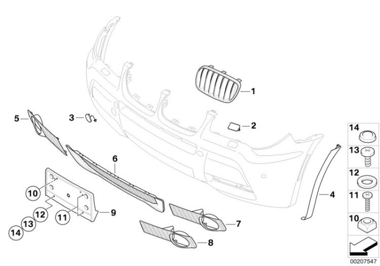 Mounted parts, bumper ->49504516270